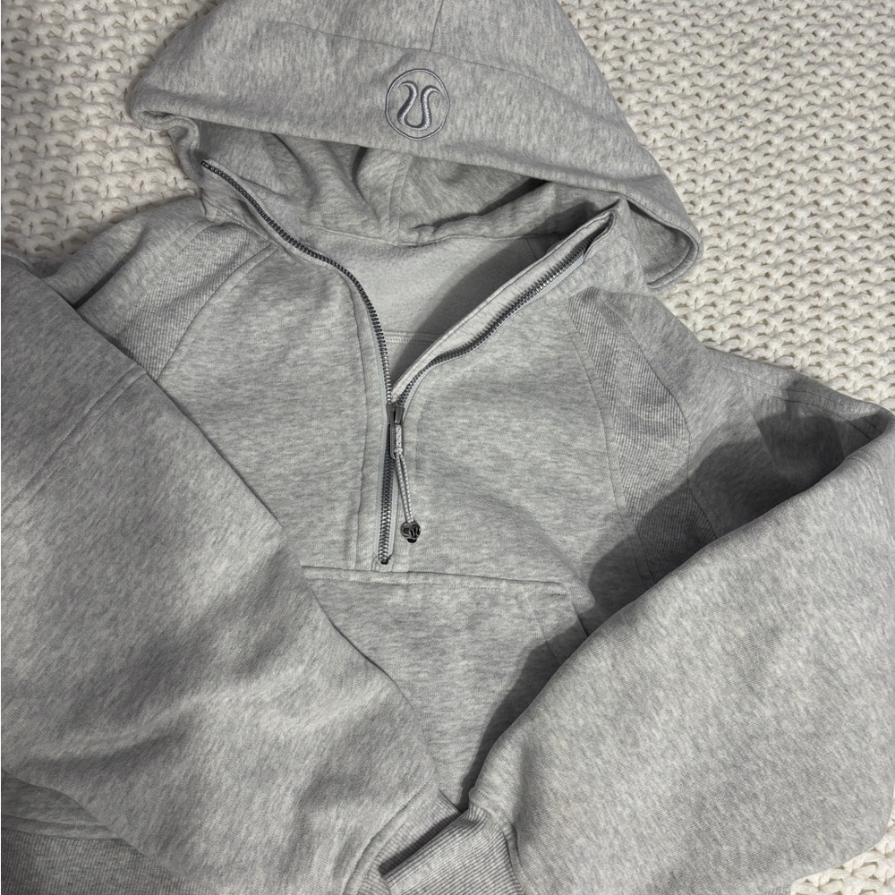Lululemon grey oversized half zip scuba hoodie - ultra light heathered grey